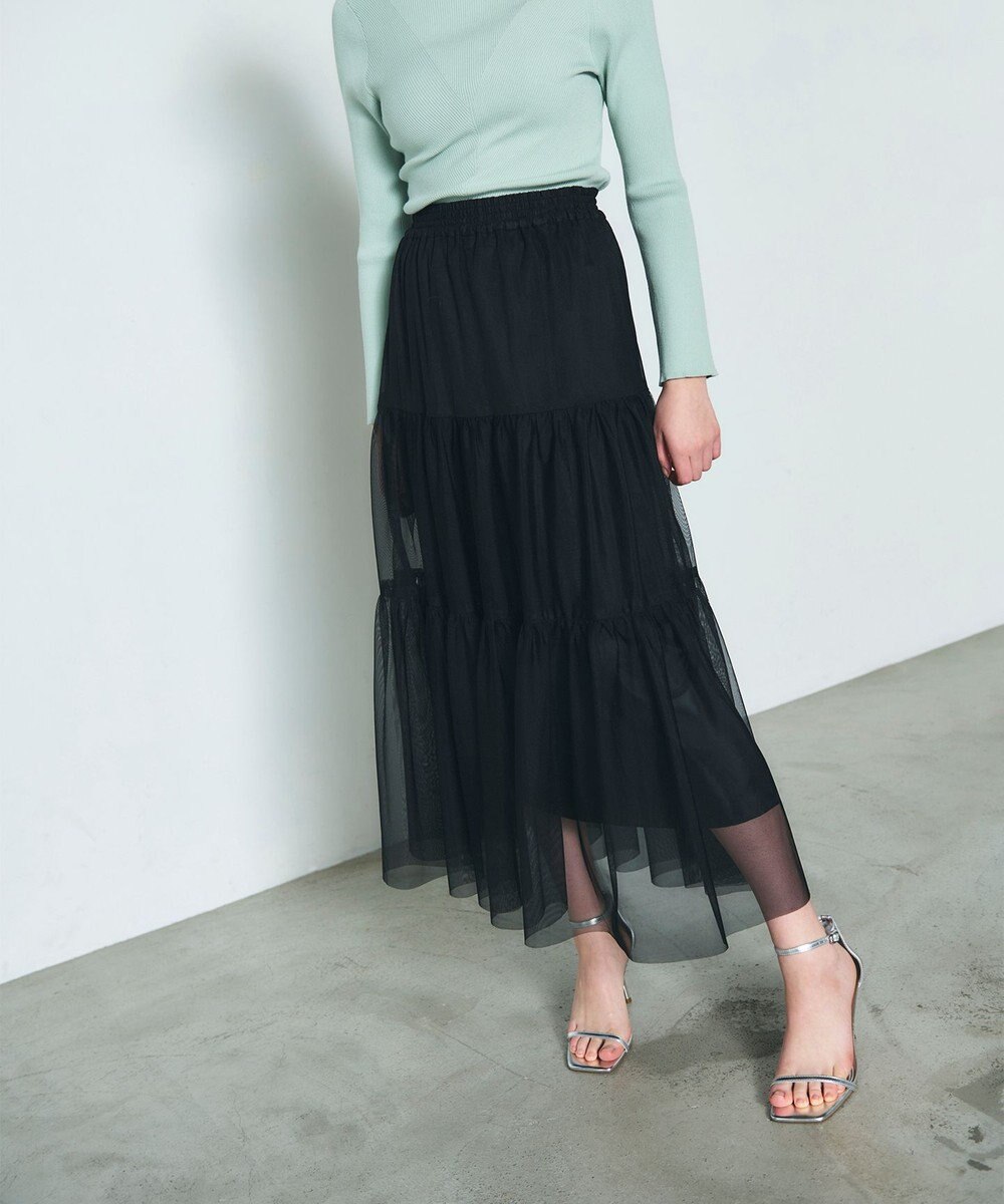 GRACE CONTINENTAL チュールティアードスカート 