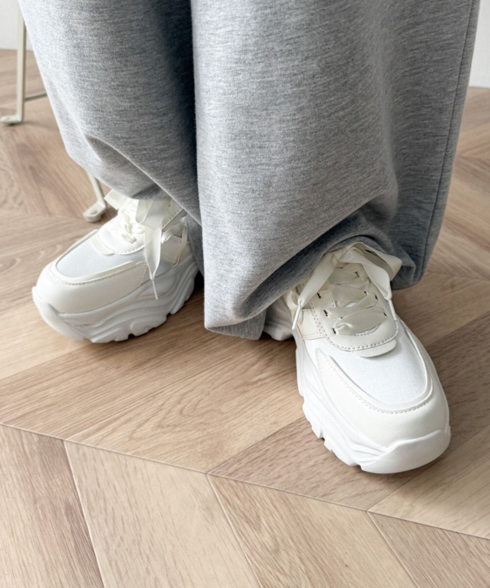 WEGO リボンデザイン厚底スニーカー 