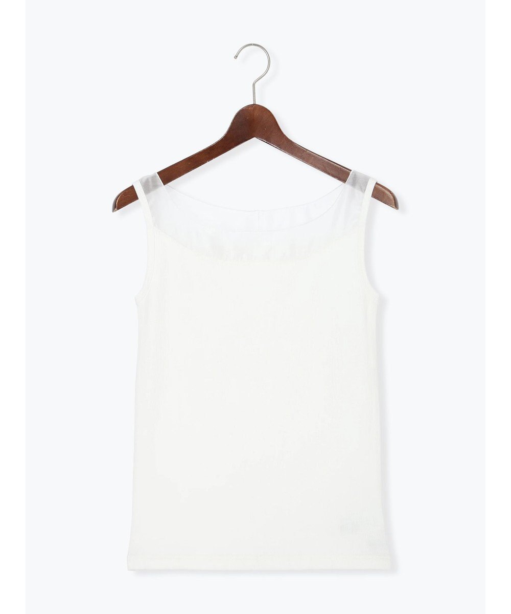 Te chichi 【接触冷感】シアー切替スクエアネックタンクトップ 