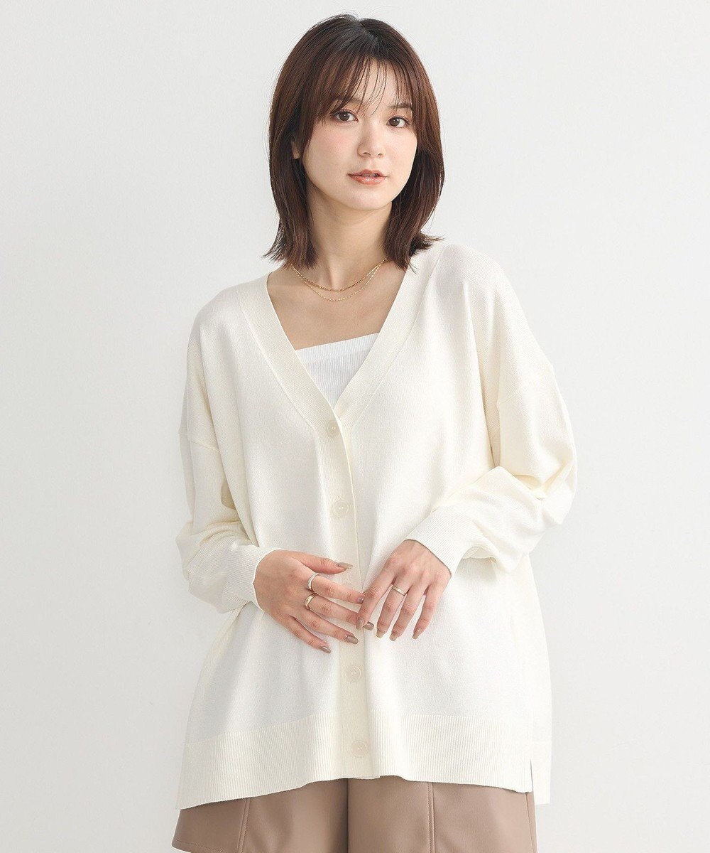 earth music&ecology レーヨンルーズＶネックカーディガン 