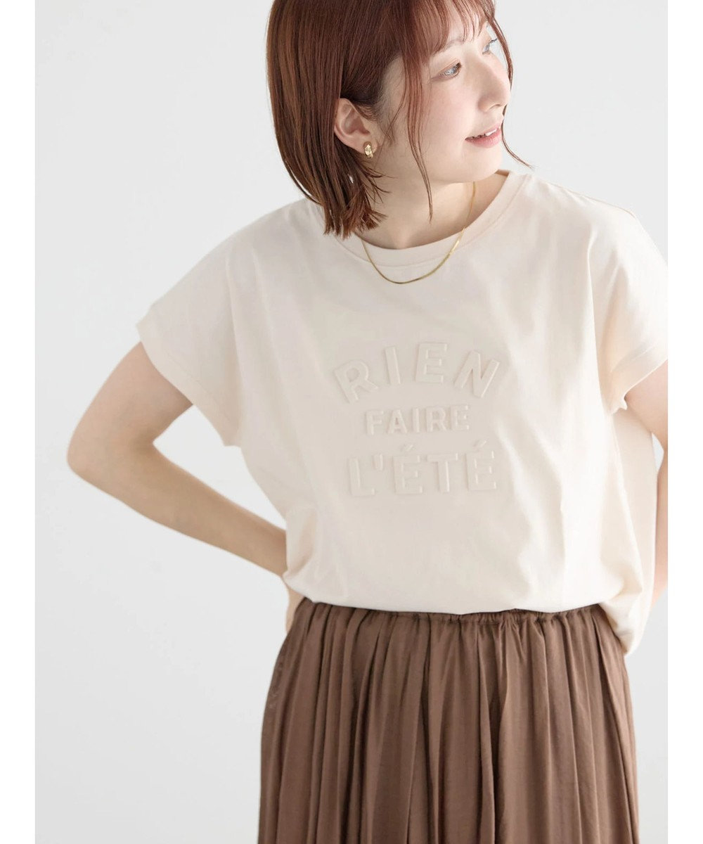 Te chichi 【接触冷感】エンボスロゴフレンチスリーブTシャツ 
