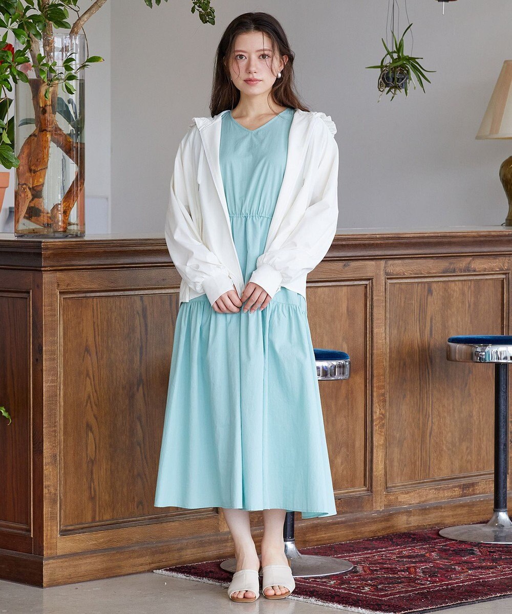 Feroux 【接触冷感・UVカット・吸水速乾】ラッシュガードフリル パーカー 