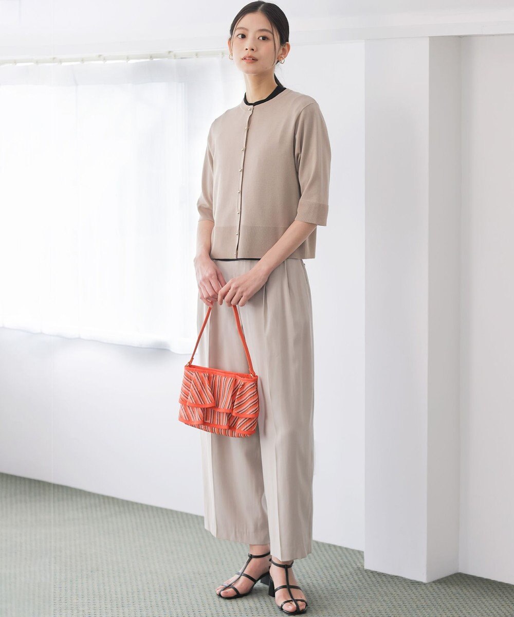 組曲 シアーニット5分袖 カーディガン 