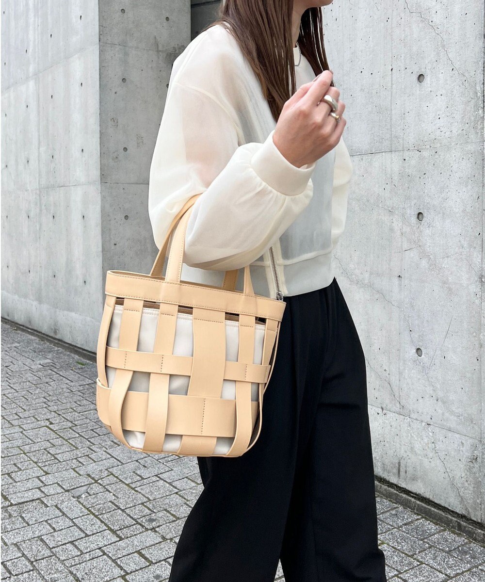 Y'SACCS 【リサイクルレザー】メッシュかごバッグ　small 