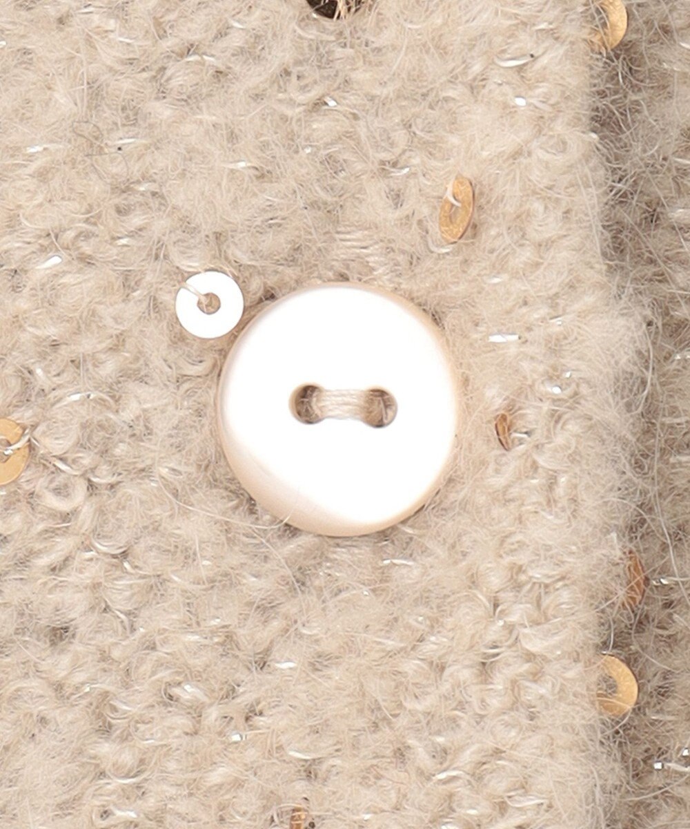 自由区 L 【アンサンブル対応・洗える】スパンコールニット カーディガン 