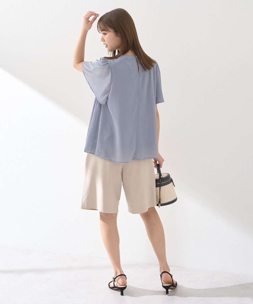 earth music&ecology マジョリカプリーツ半袖ブラウス 