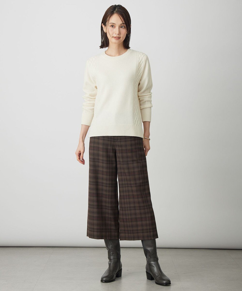 J.PRESS LADIES S milledタータンラメチェック クロップド パンツ 