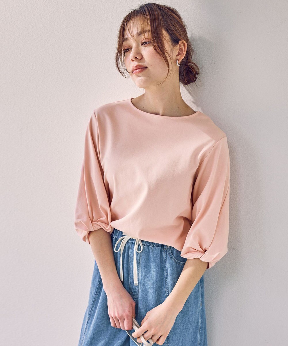 ANY L 【WEB限定】シルケットスムースツイストスリーブカットソー 