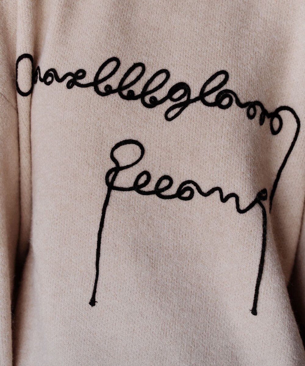 Tiaclasse 【洗える】テープ刺繍ロゴニットトップス 