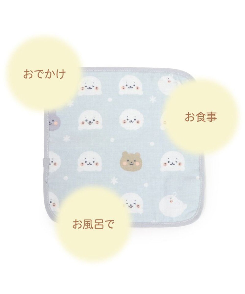 Mother garden しろたん 総柄 ガーゼハンカチ 四重ガーゼ ベビータオル 