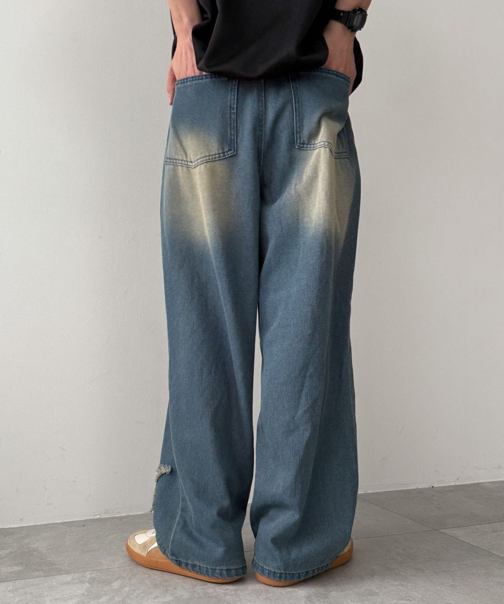 WEGO スターモチーフオーバーダイバギーパンツ 