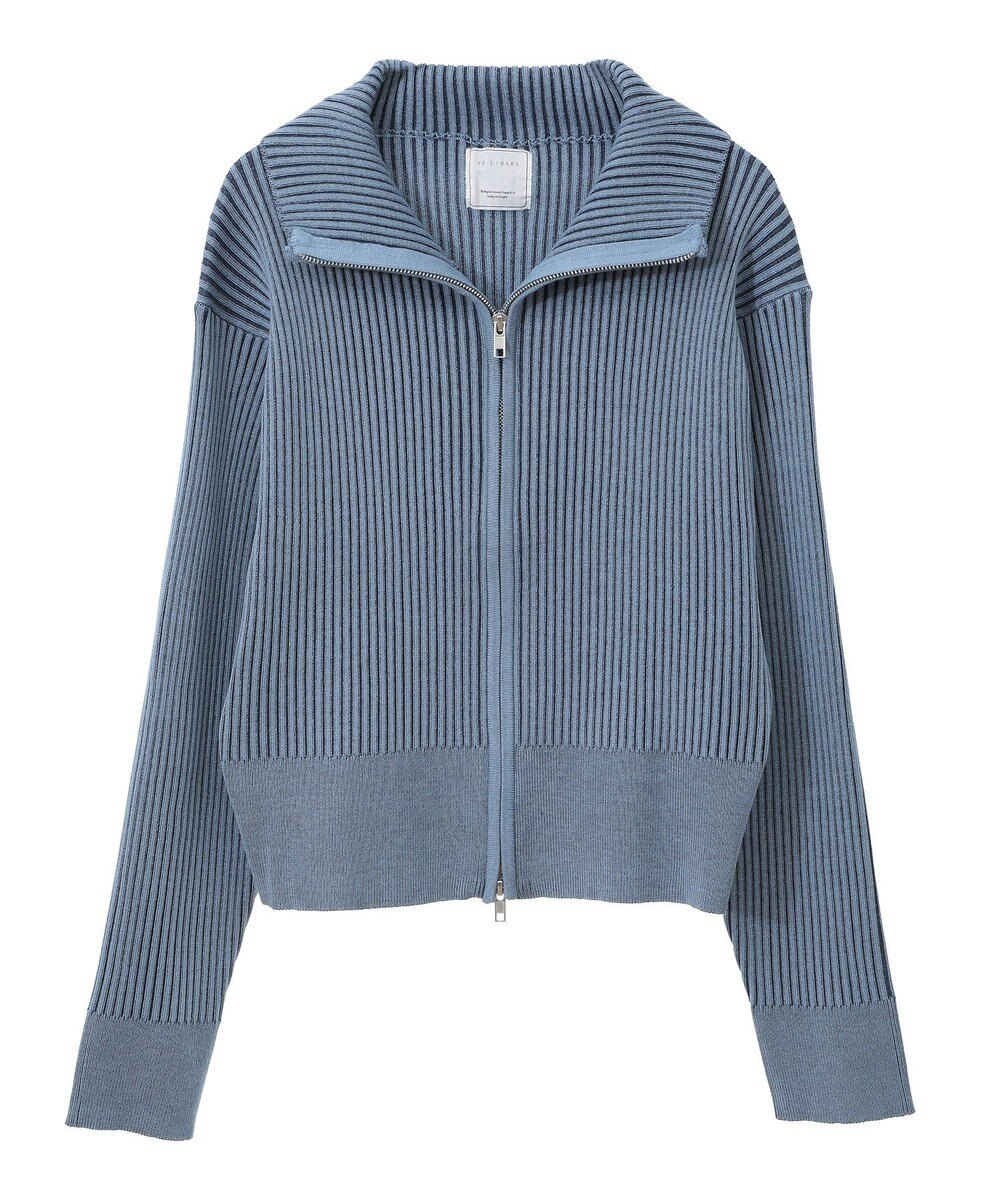 Green Parks 配色リブＺｉｐニットカーディガン 