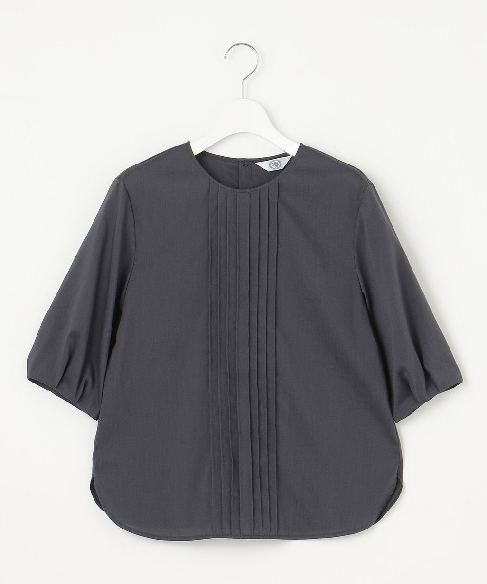 J.PRESS LADIES 【洗える】ラミーポプリン クルーネック ブラウス 