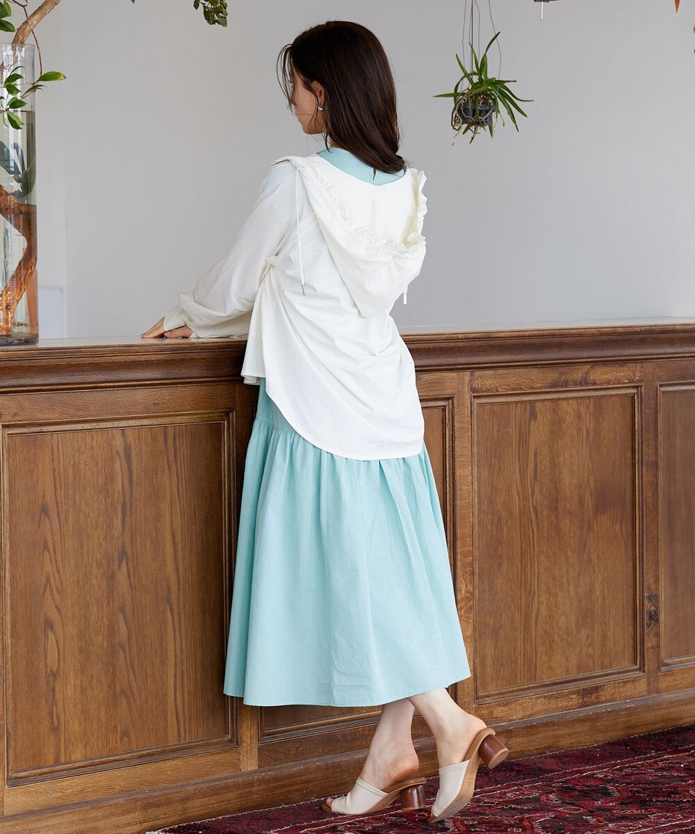 Feroux 【接触冷感・UVカット・吸水速乾】ラッシュガードフリル パーカー 