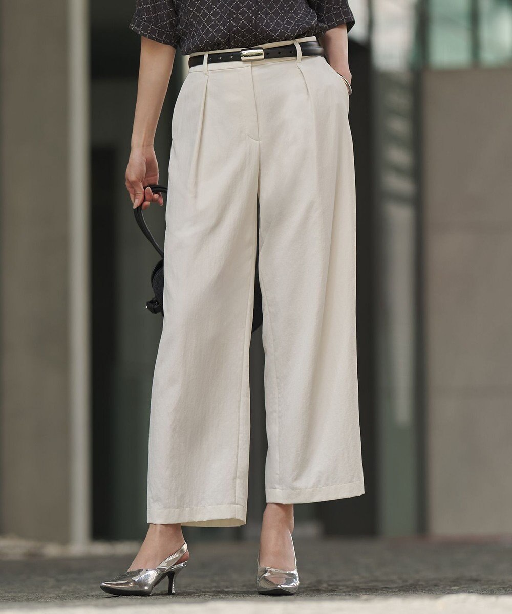 ICB ナイロンツイルチノ ワイドストレートパンツ 