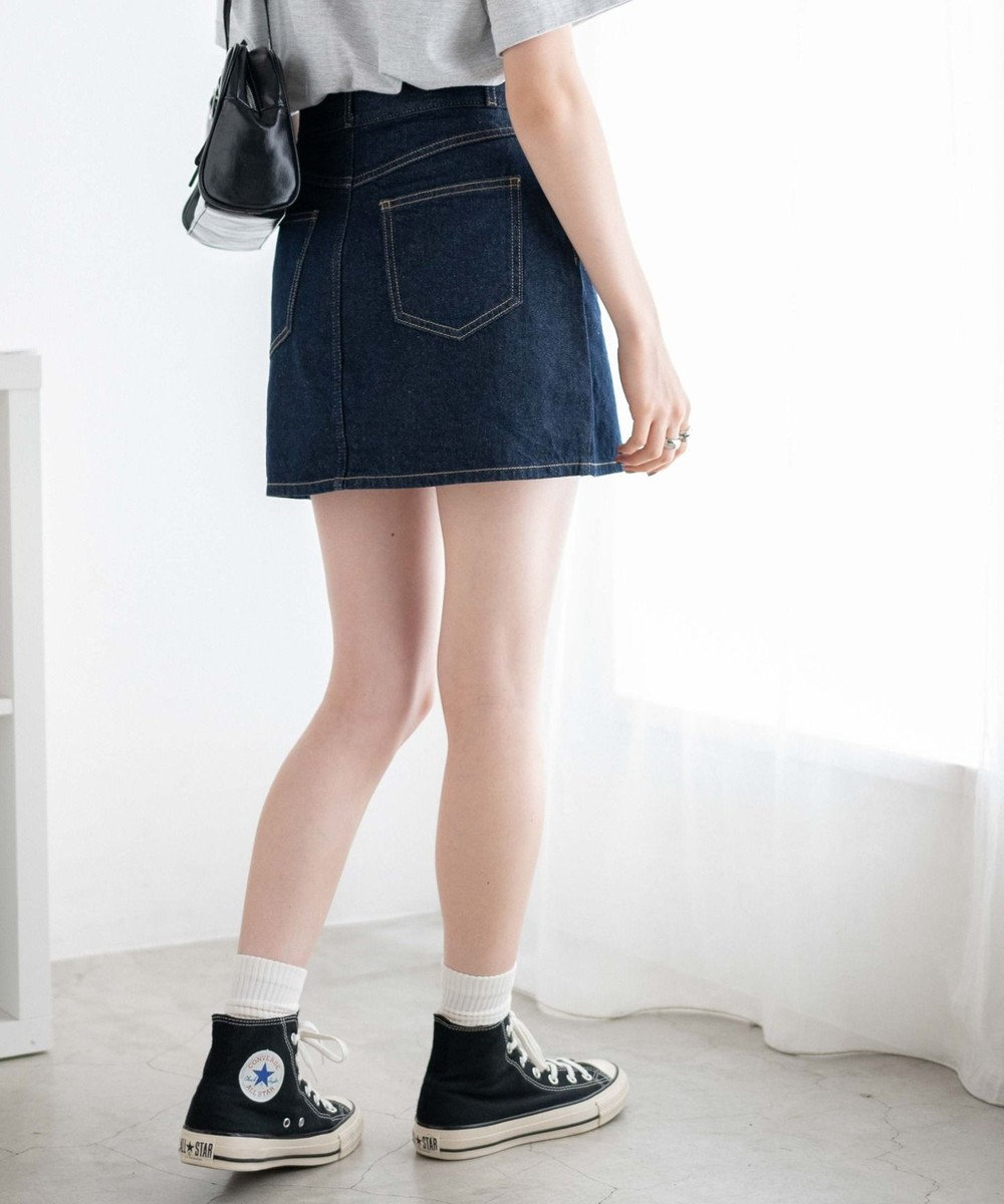 WEGO デニム台形ミニスカート 