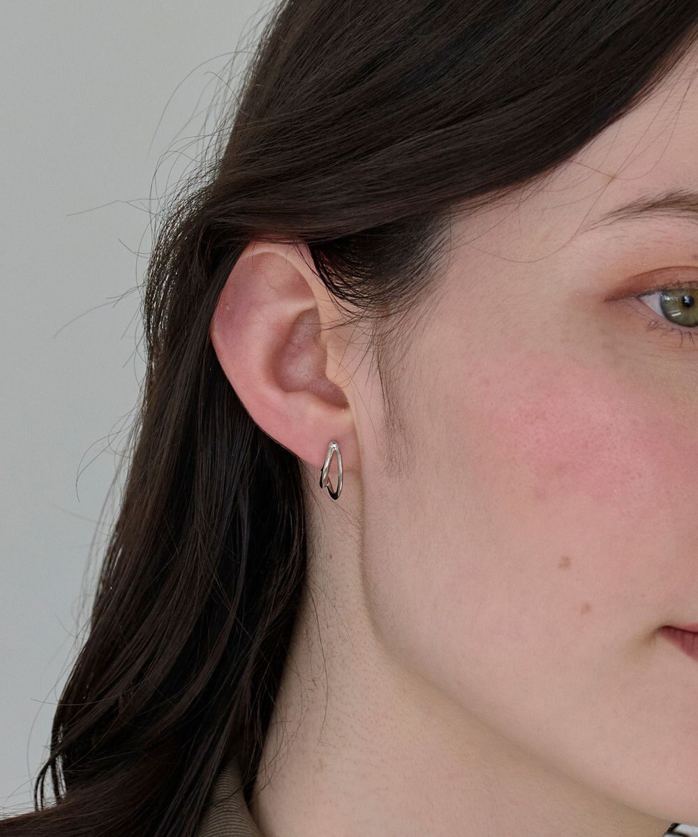 Phoebe 〈痛くないシリーズ/アレルギー対応〉ベーシックダブルフープライトフィットイヤリング　シルバー 