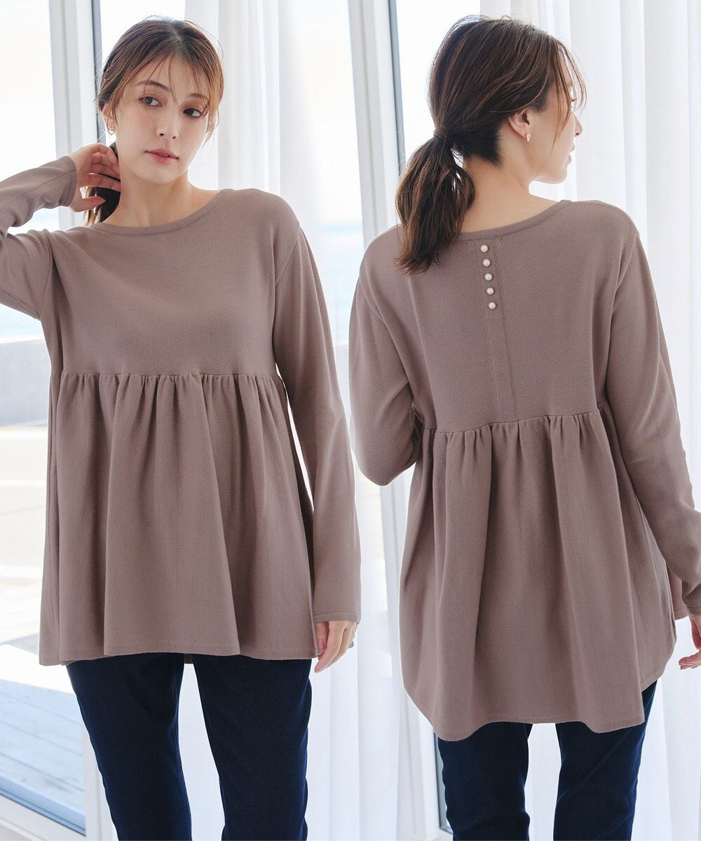 Tiaclasse 【洗える】ギャザーフレアニットチュニック 