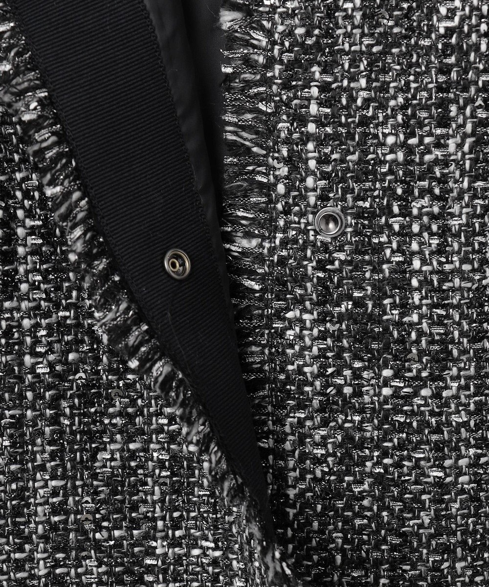 ICB L スパングルツイード ノーカラーコート 