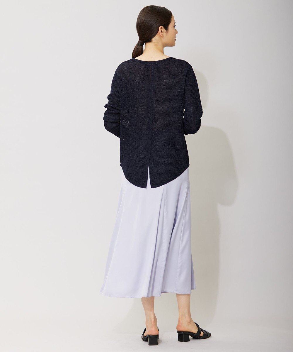 ICB 【WEB限定カラーあり・洗える】ペーパーブレンドシャインニット プルオーバー 