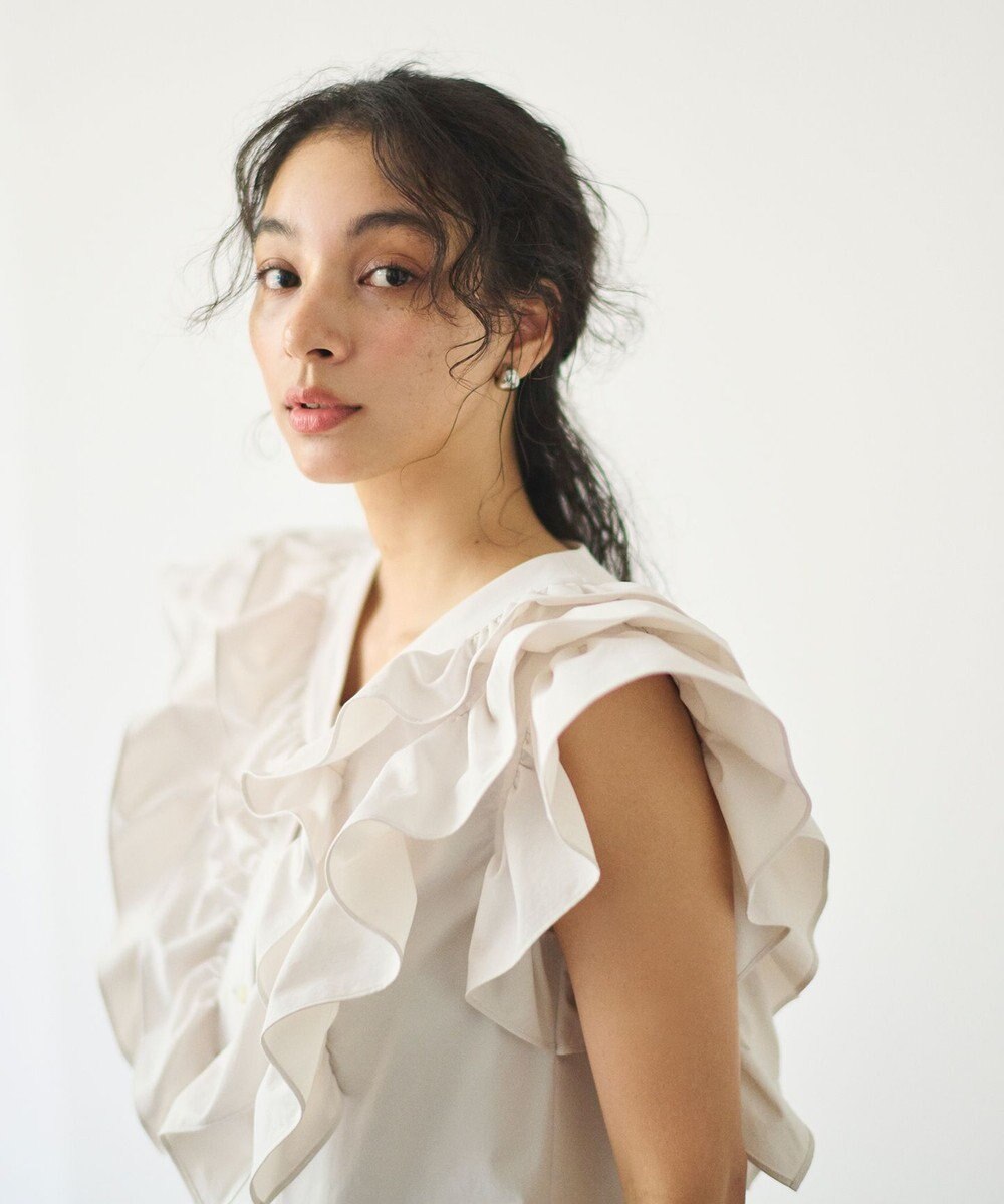#Newans ラッフルフリルブラウス 