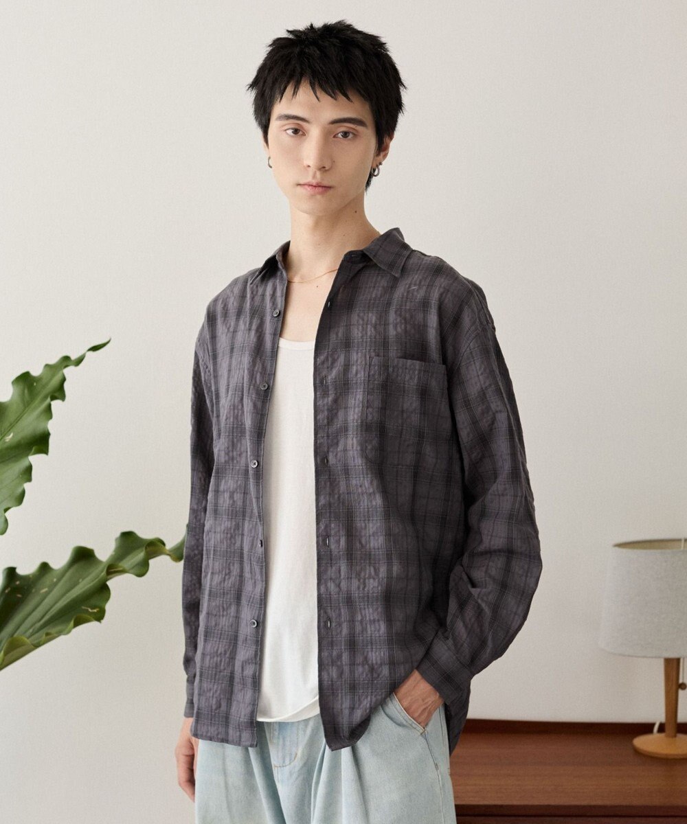WEGO クリンクルチェックシャツ（LS） 