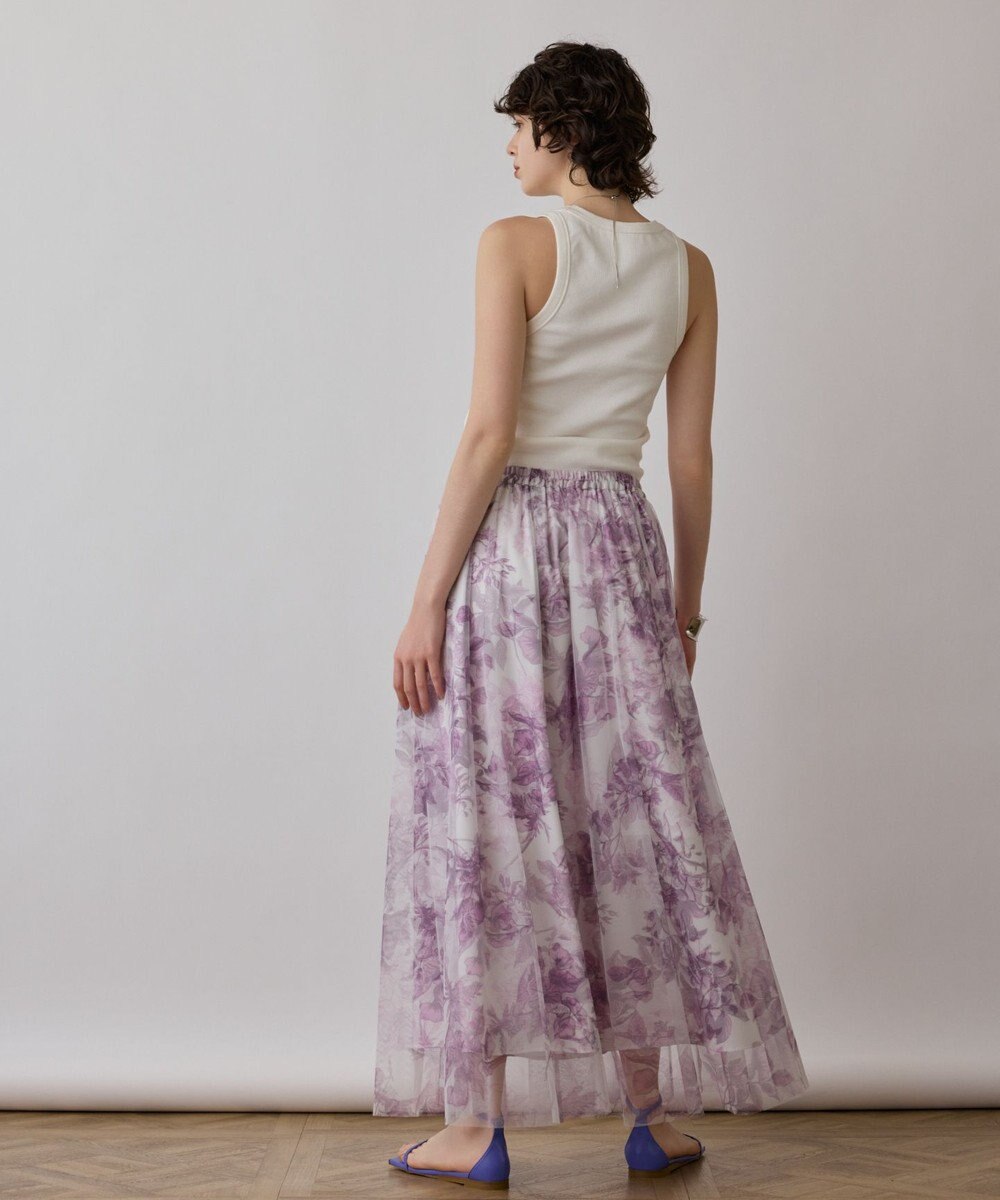 GRACE CONTINENTAL シャドーフラワープリントスカート 