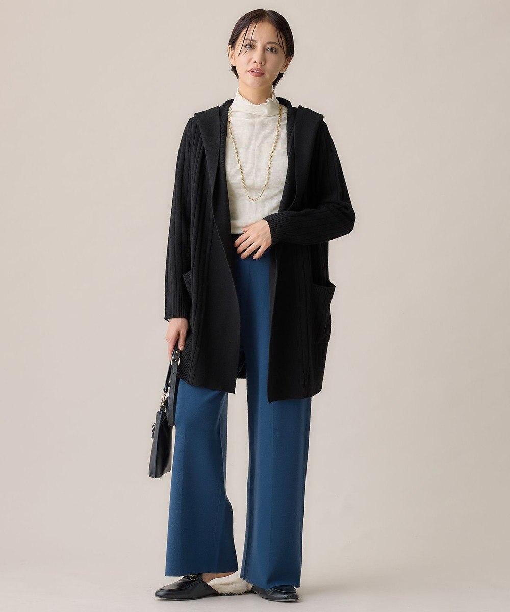 自由区 【ご好評につき新色追加】【WEB限定・洗える】ウールミックス フード付きカーディガン 