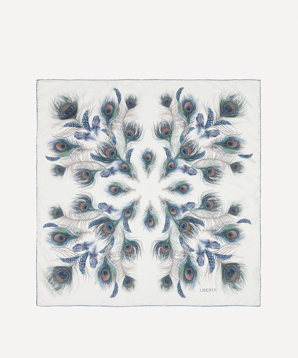 LIBERTY. ピーコック マナー プリューム シルクスカーフ 90 