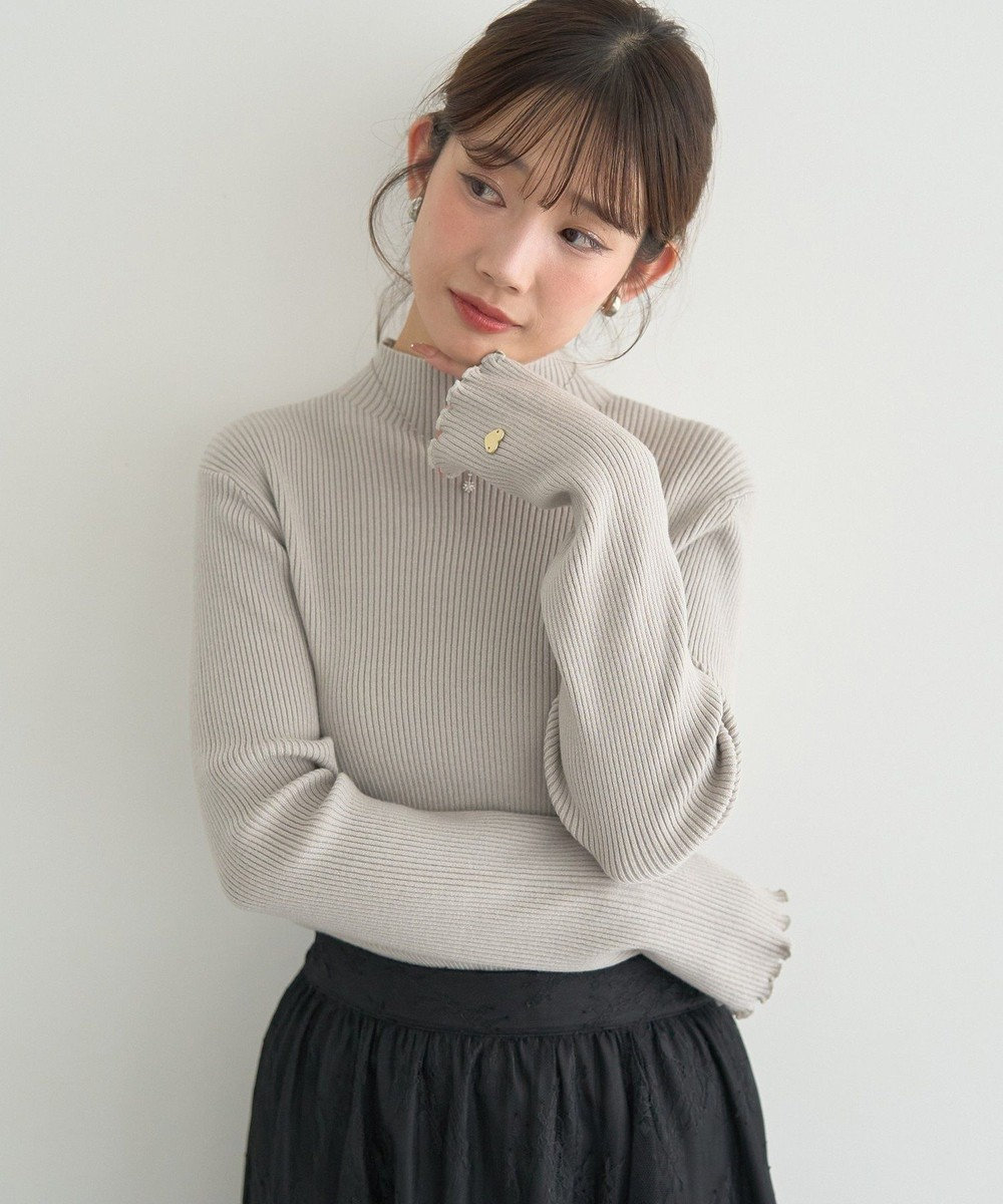 earth music&ecology ハートプレートリブニットプルオーバー 