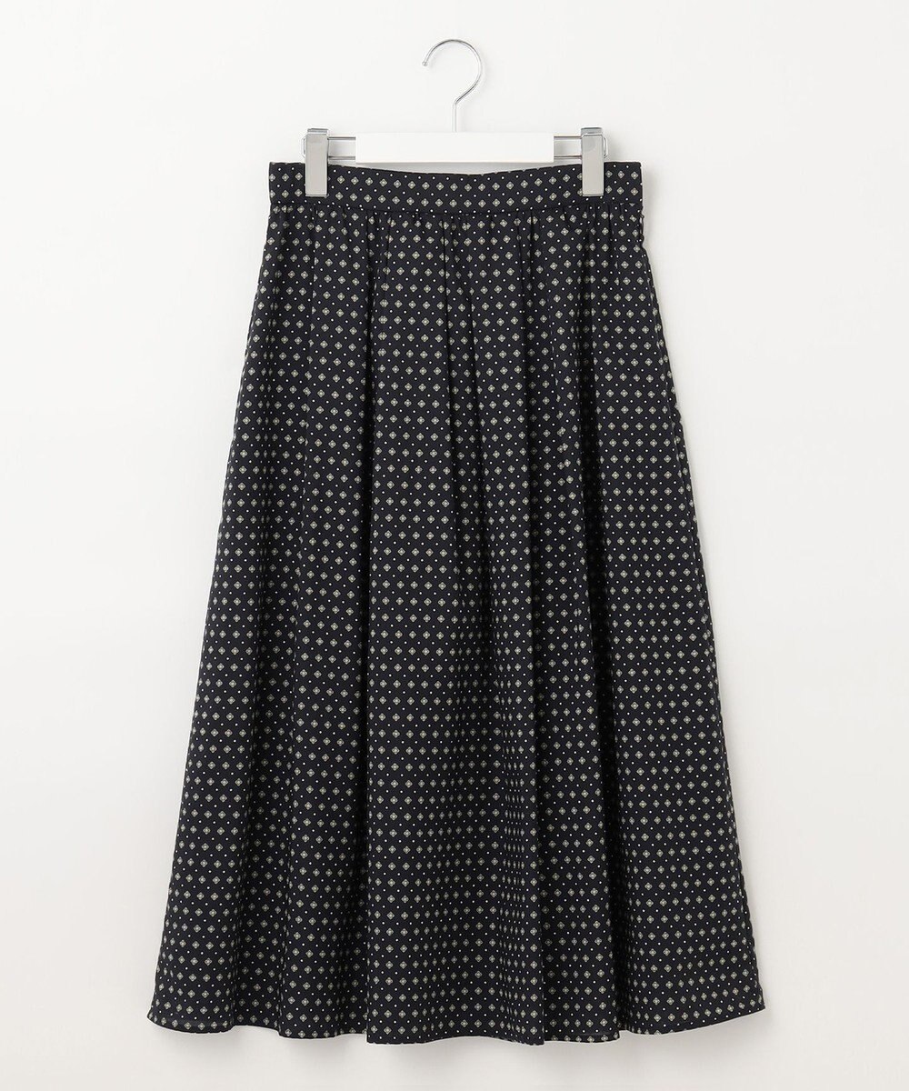 J.PRESS LADIES 【洗える】 ジオメトリック ギャザー スカート 