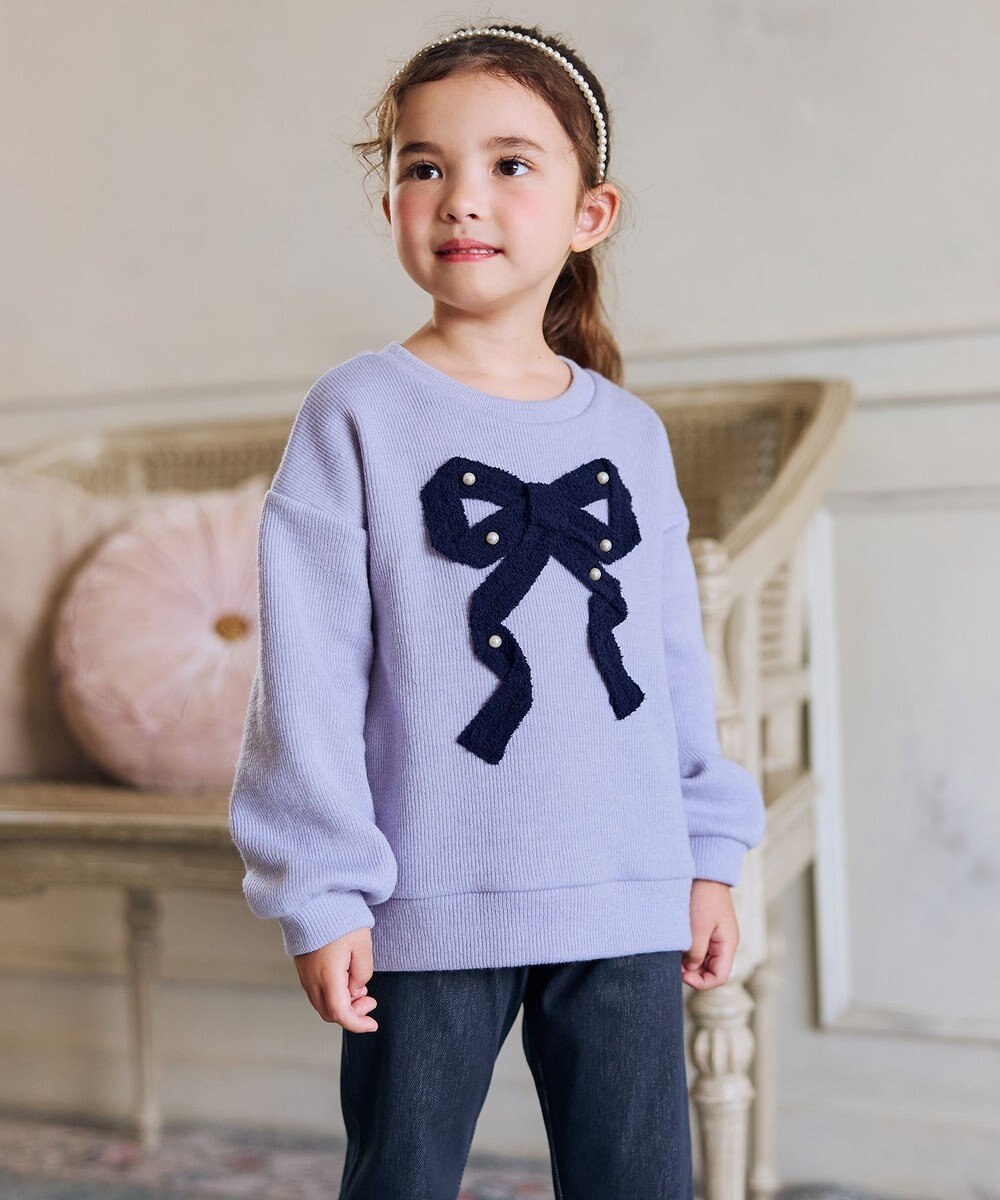 ANY KIDS リボン ニットソー トレーナー 