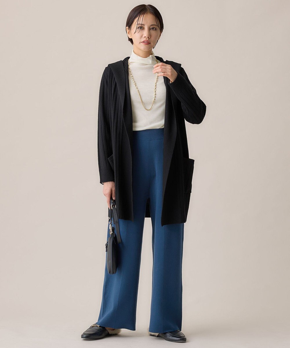 自由区 【ご好評につき新色追加】【WEB限定・洗える】ウールミックス フード付きカーディガン 