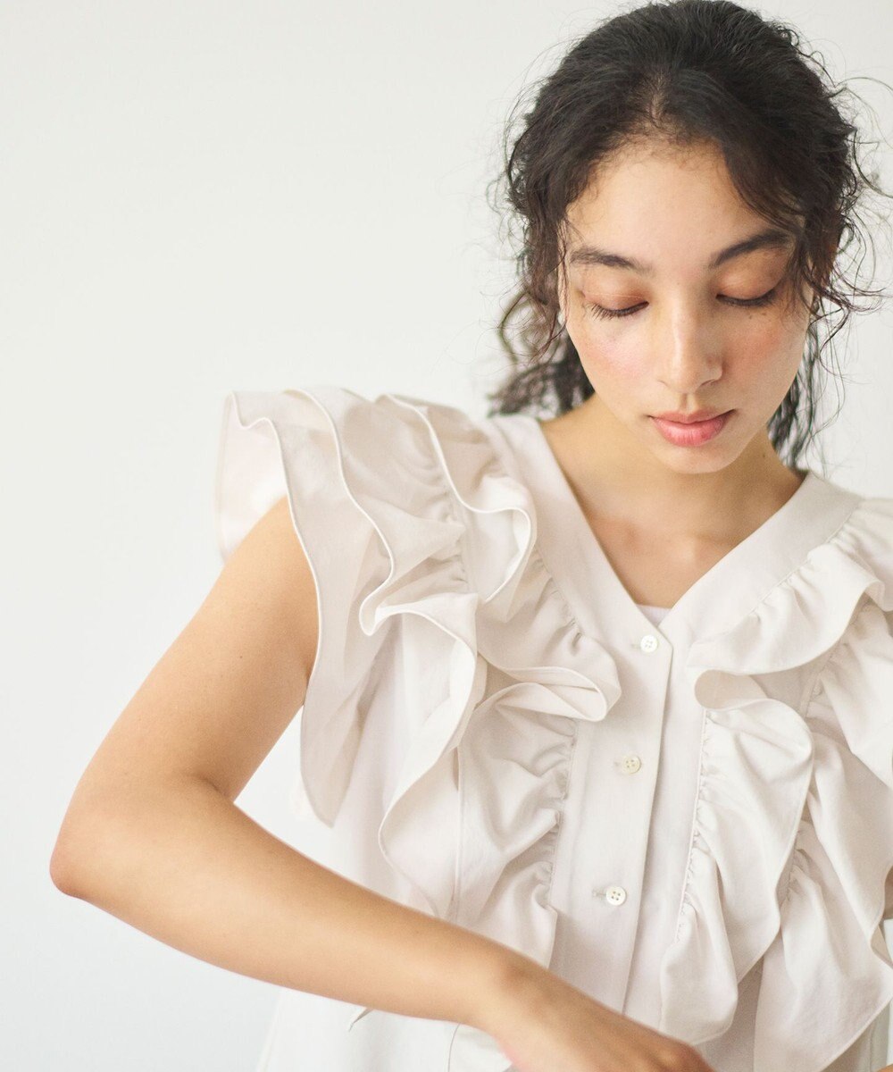 #Newans ラッフルフリルブラウス 