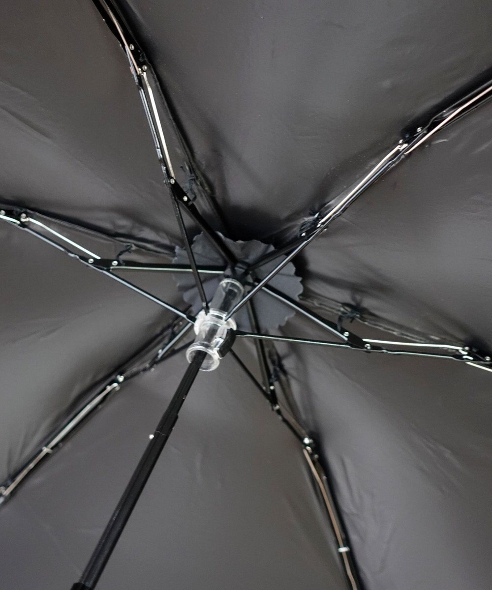 +RING UNISEX プラスリング 晴雨兼用 簡単開閉式折傘  BLK×GRY T1338 