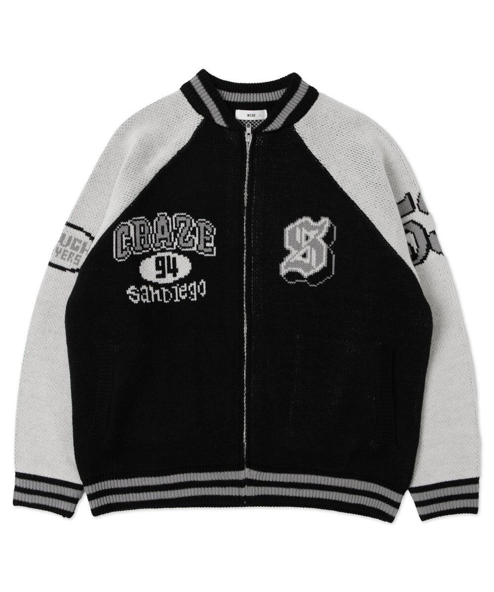 WEGO 【ユニセックス着用ITEM/MLサイズ展開】ジャガードニットスタジャン 