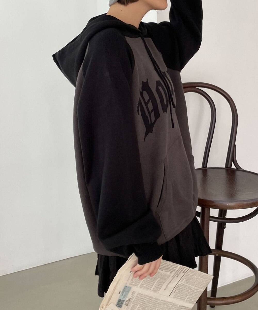 WEGO グラフィックニットパーカー 