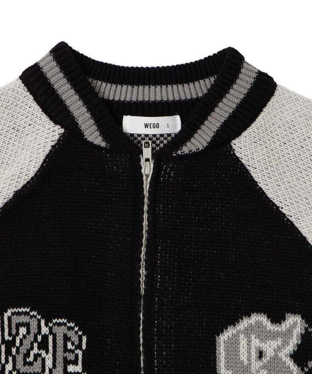 WEGO 【ユニセックス着用ITEM/MLサイズ展開】ジャガードニットスタジャン 