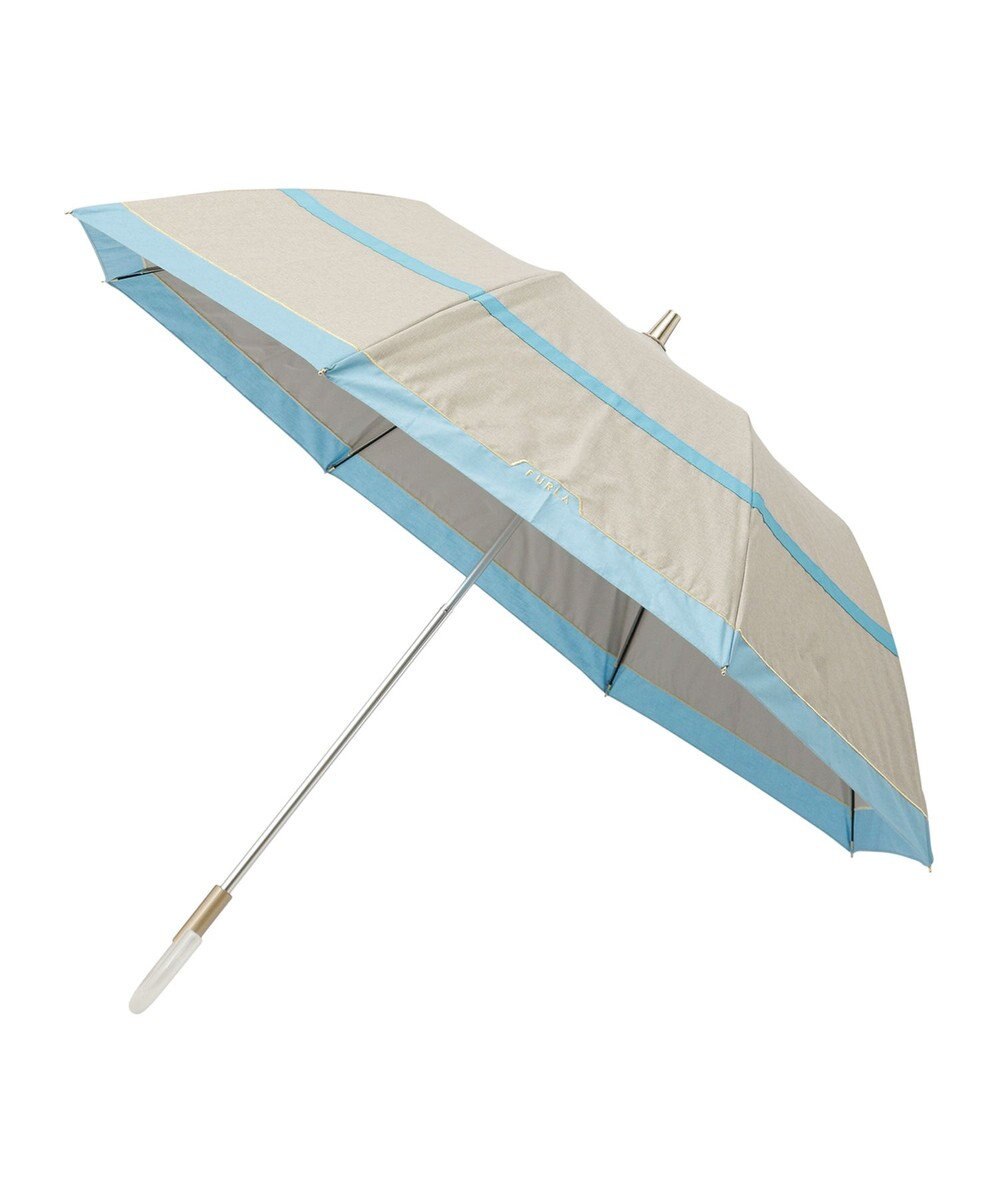 MOONBAT FURLA 晴雨兼用日傘 折りたたみ傘 シャンブレー切継 ／遮光 遮熱 UV 