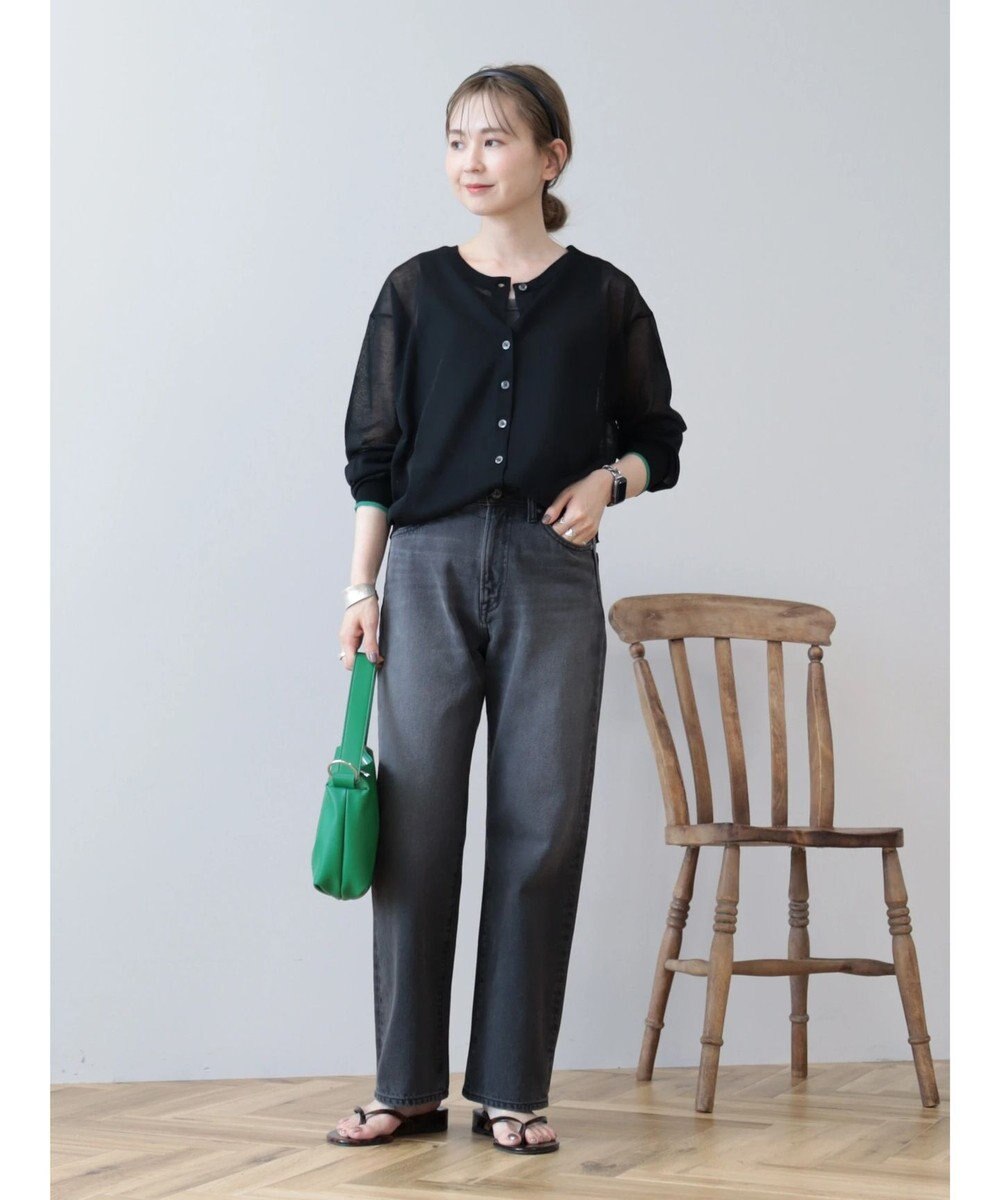 AMERICAN HOLIC バイカラーシアーニットカーディガン 