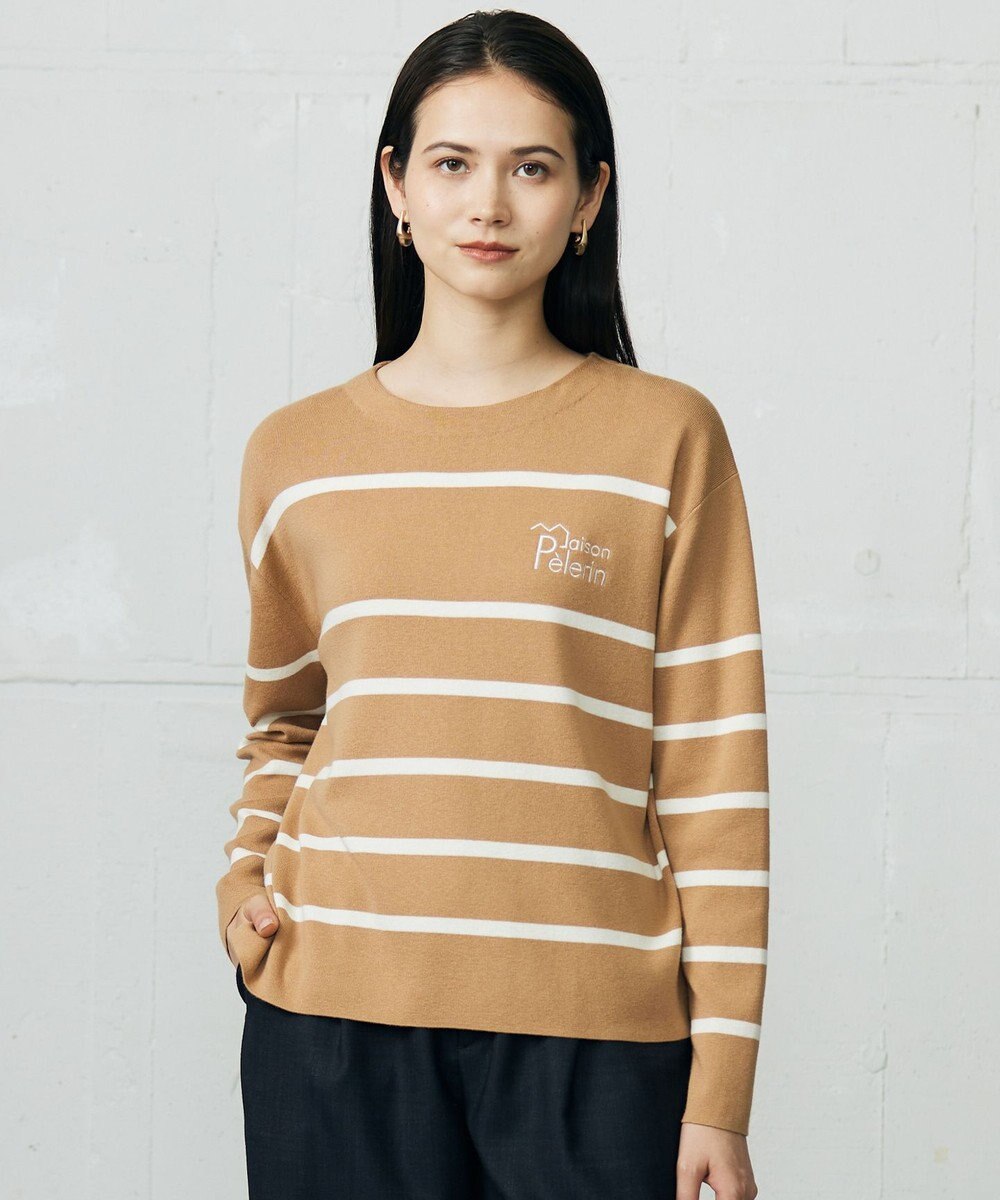 自由区 L コットンウールハイゲージボーダー ニット 