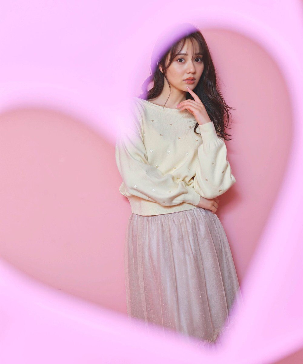 Feroux 【洗える】ラメチュール スカート 