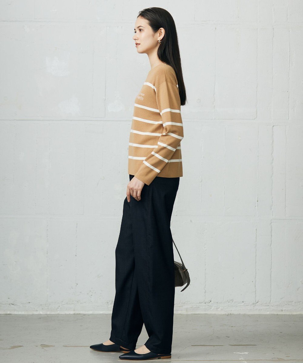 自由区 L コットンウールハイゲージボーダー ニット 