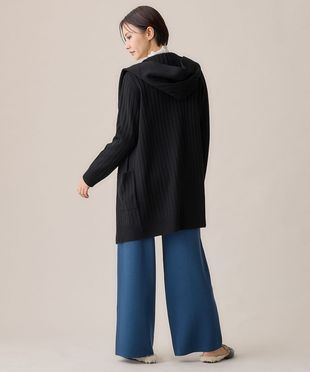 自由区 S 【WEB限定・洗える】ウールミックス フード付きカーディガン 