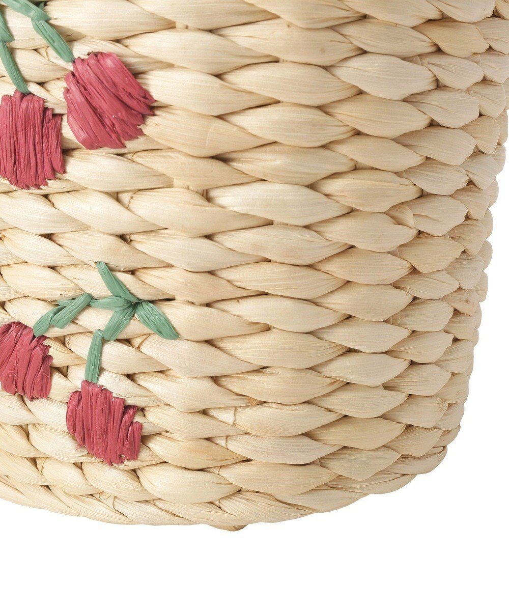 Maison de FLEUR チェリー刺繍メイズカゴバッグ 