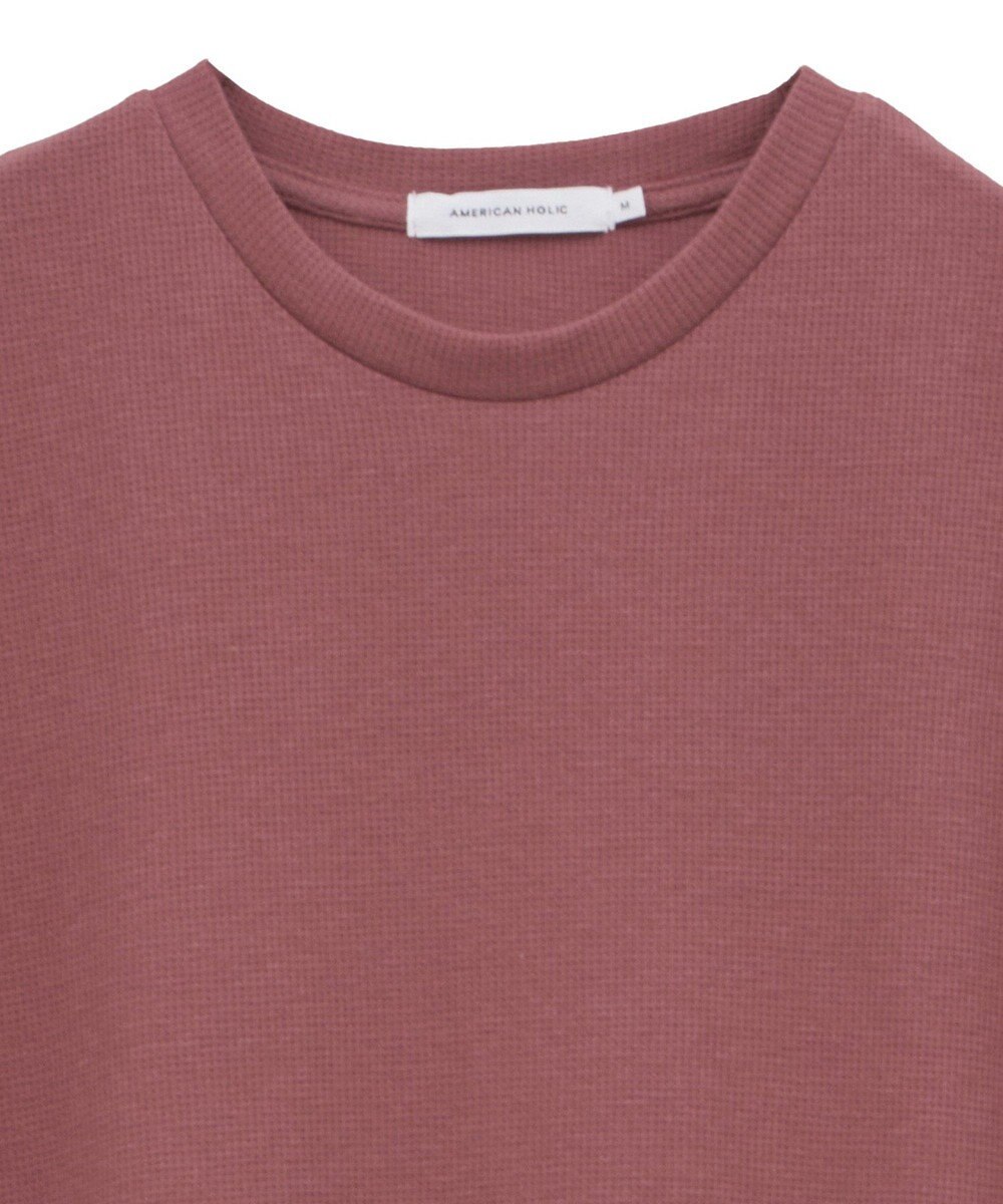 AMERICAN HOLIC ワッフルサイドスリット半袖ワンピース 