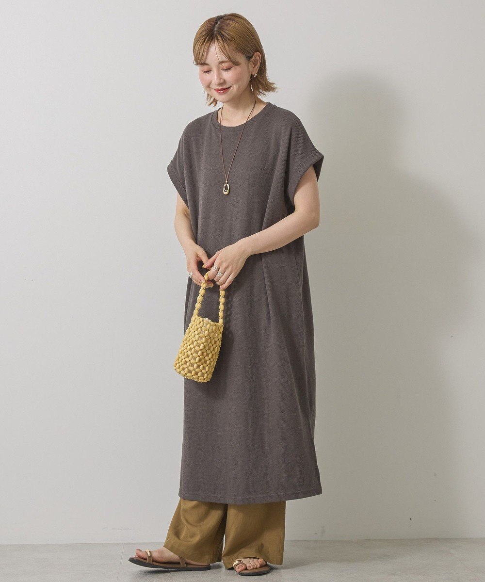 AMERICAN HOLIC ワッフルサイドスリット半袖ワンピース 