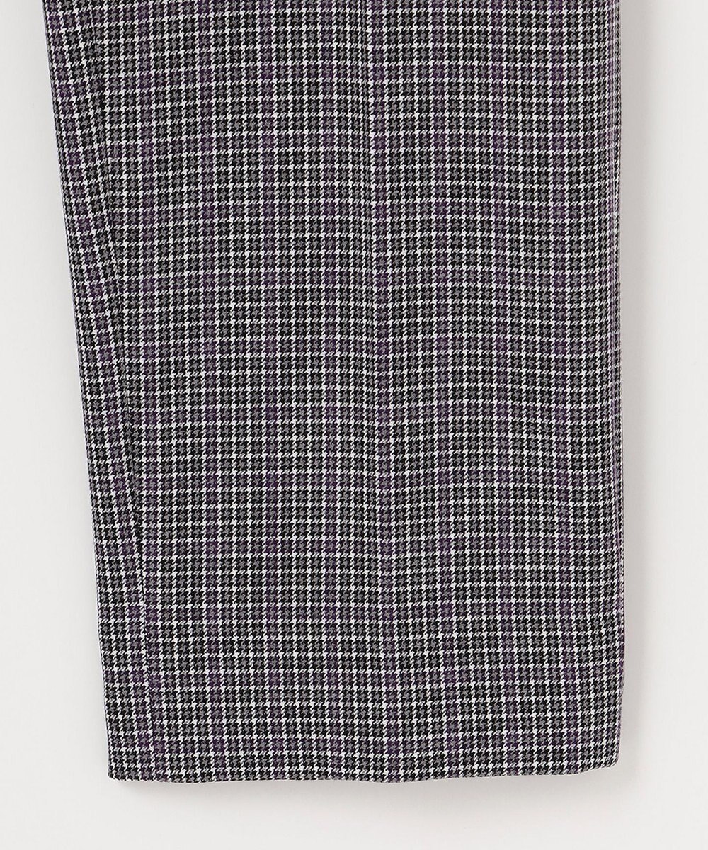 自由区 L 【洗える/撥水加工】TRギャバ チェック テーパードパンツ 