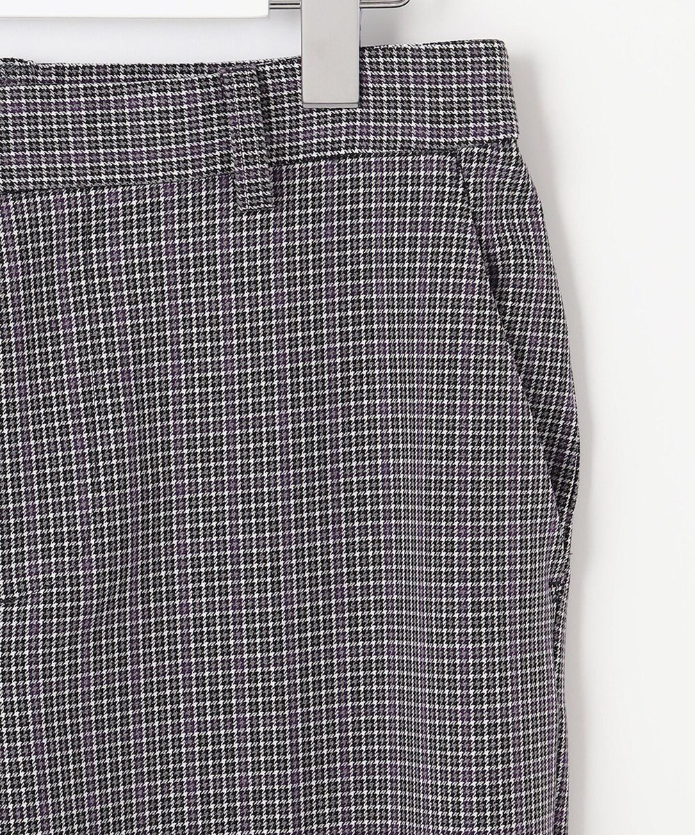 自由区 L 【洗える/撥水加工】TRギャバ チェック テーパードパンツ 