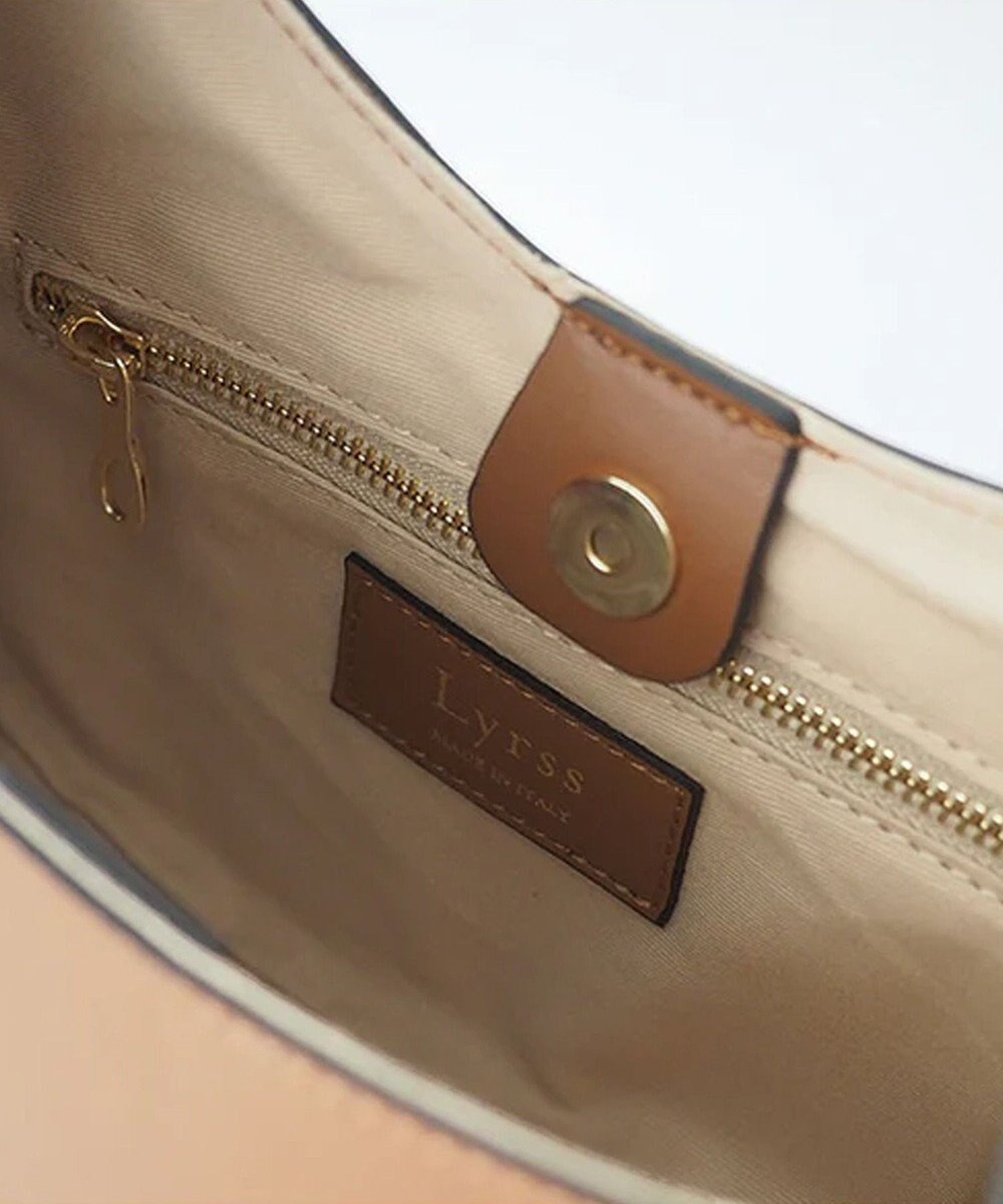 style code [Lyrss/リルス] イタリア製牛トコ皮 ハーフムーンエシカル レザー バッグ 